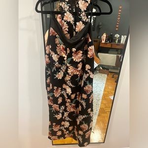 Floral Satin Midi Dress
